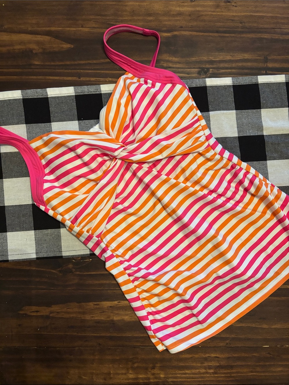 Lands end striped tankini swim top 6